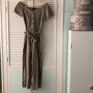 Derek Heart Jumpsuit Sz M Green/Gray ☺️